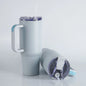 Stainless Steel Insulated Tumbler with Handle &amp; Straw Lid