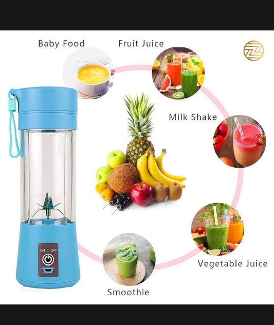 Mini Portable USB Rechargeable Juicer Blender – 6 Blades, 380ml