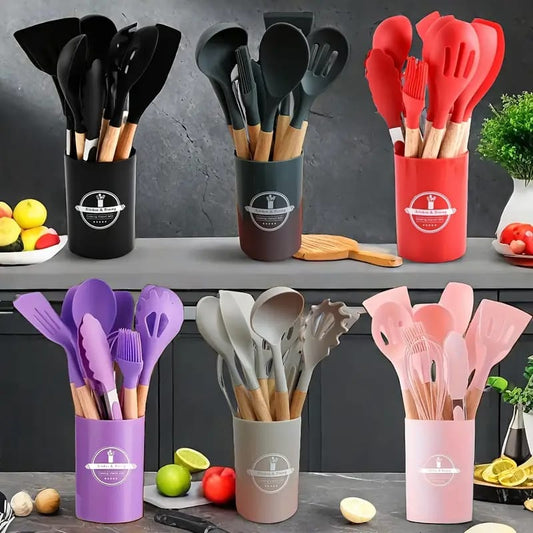 12-Piece Premium Silicone Utensils Set