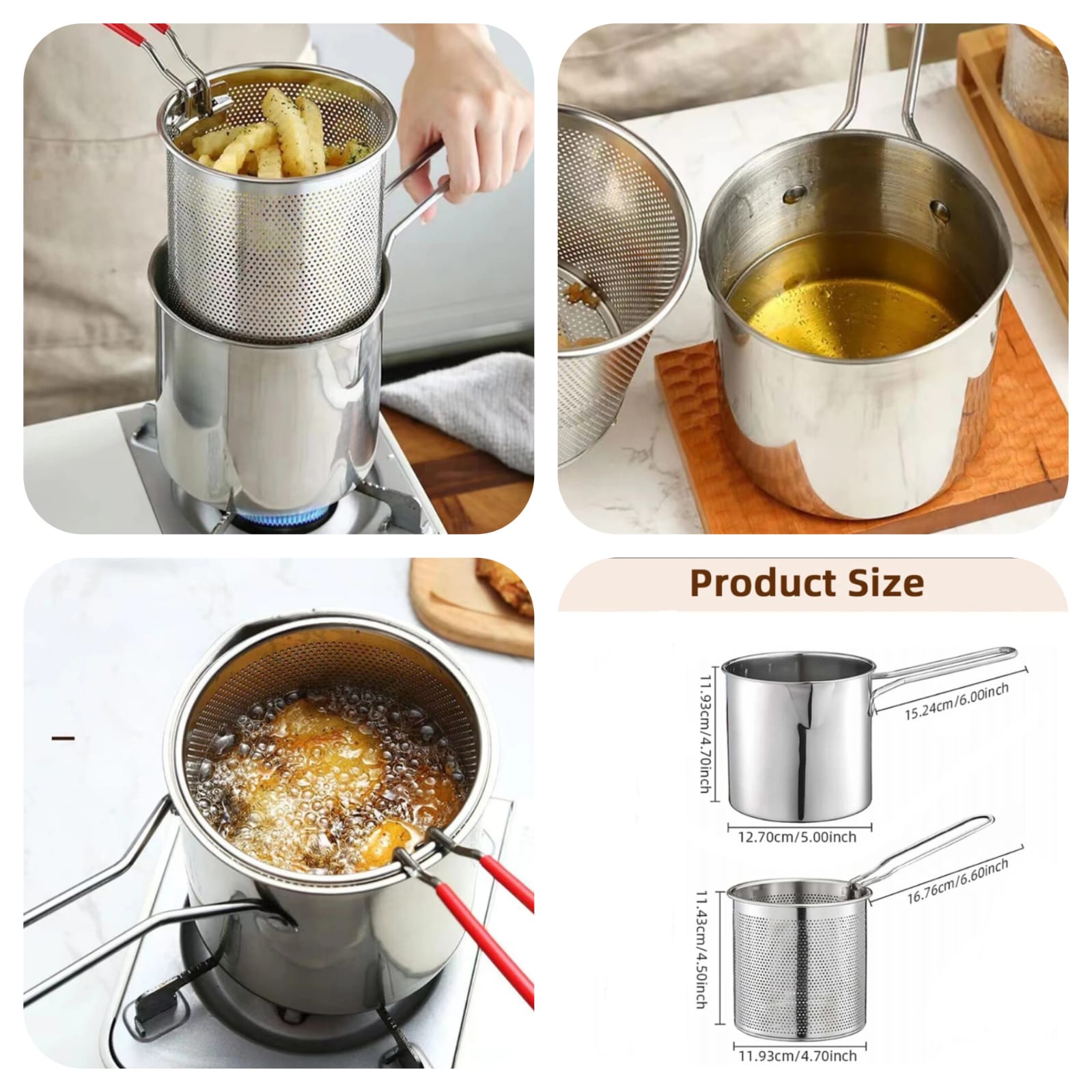 STAINLESS STEEL DEEP FRYING POT