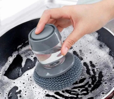 Kitchen Cleaning Dish Brush Scrubber with Soap Dispenser